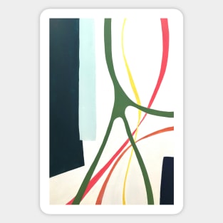 Ribbons of Color Modern Abstract Painting Sticker